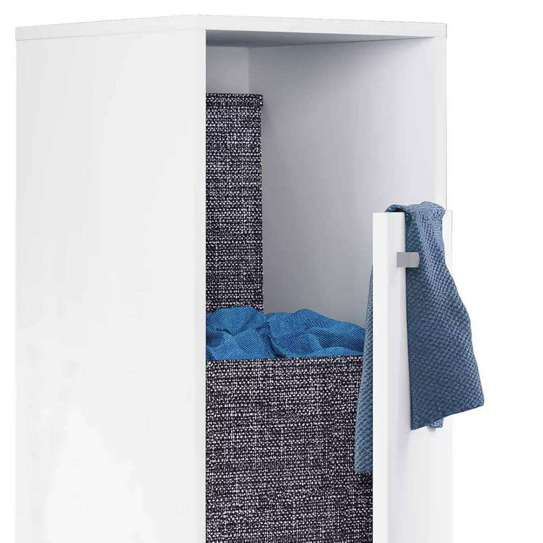 Kleiner Wäscheschrank weiss in modernem Design 110 cm hoch günstig online kaufen