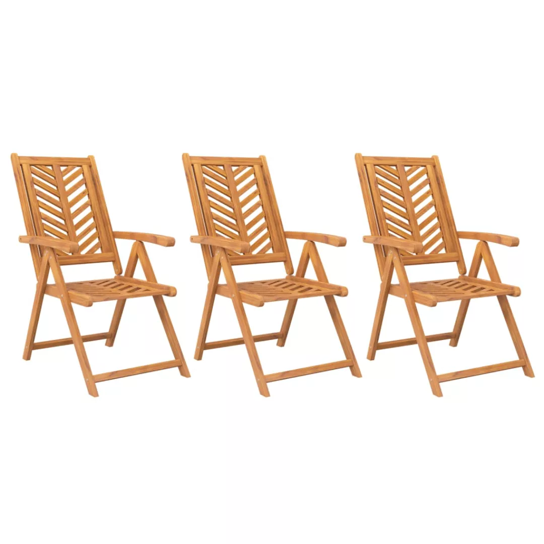 Vidaxl Gartenstühle Verstellbar 3 Stk. Massivholz Akazie günstig online kaufen
