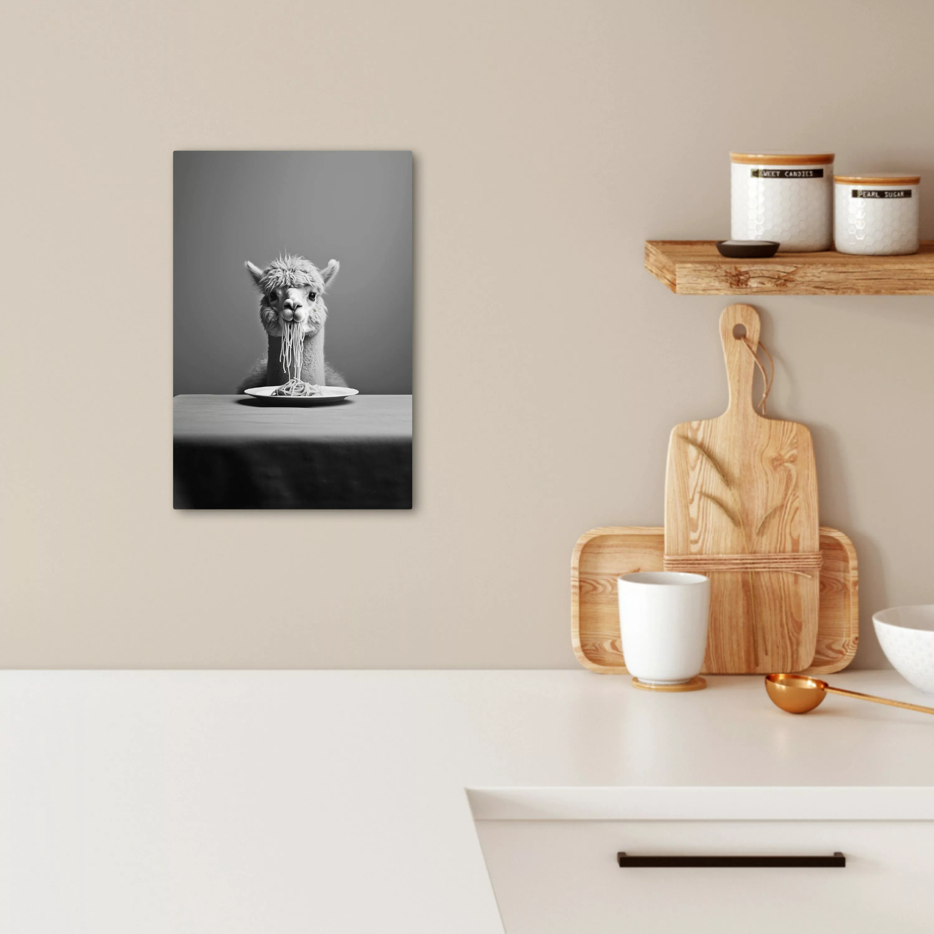 OneMillionCanvasses® Leinwandbild Alpaka - Nudeln - günstig online kaufen