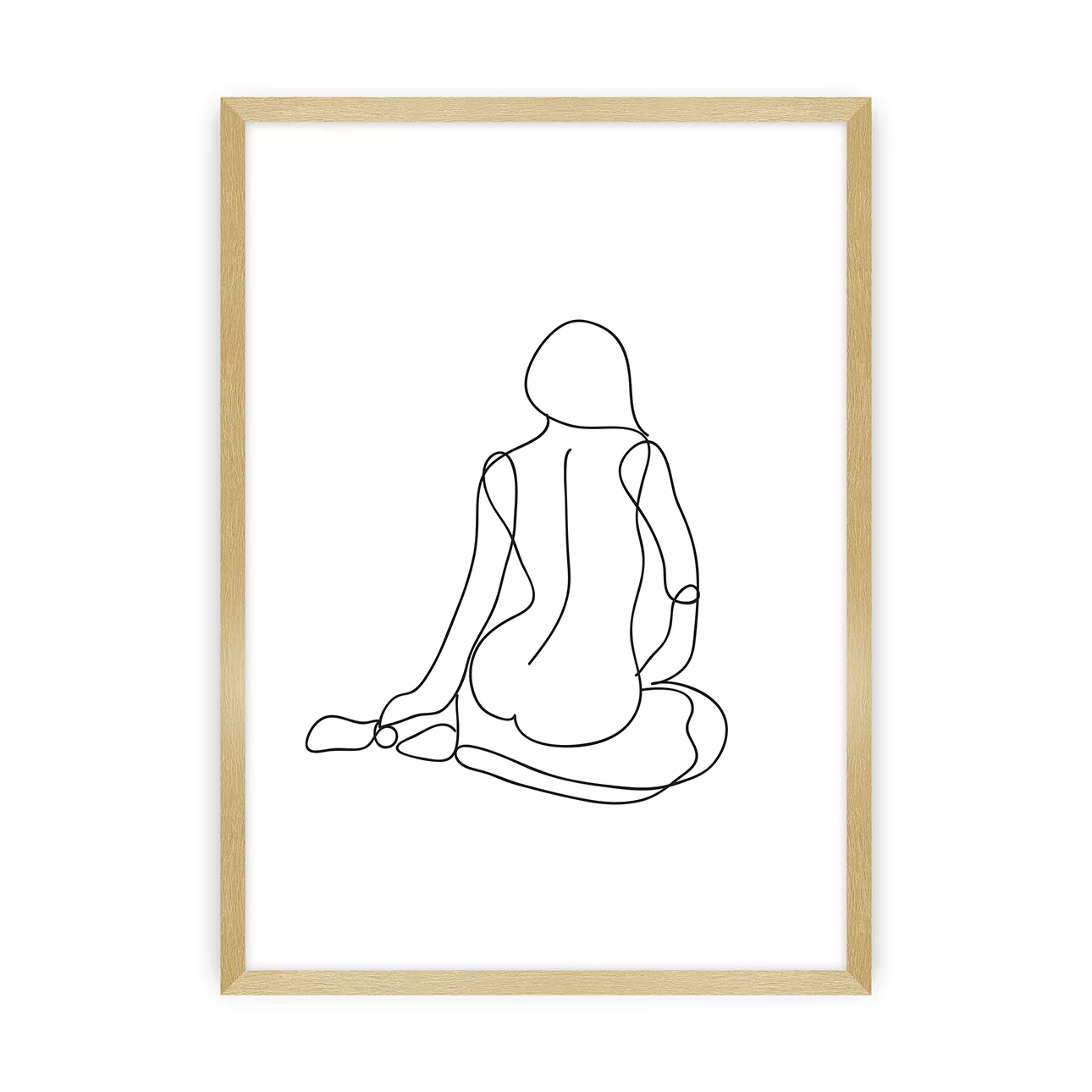 Poster Figure Line I, 30 x 40 cm , Ramka: Złota günstig online kaufen