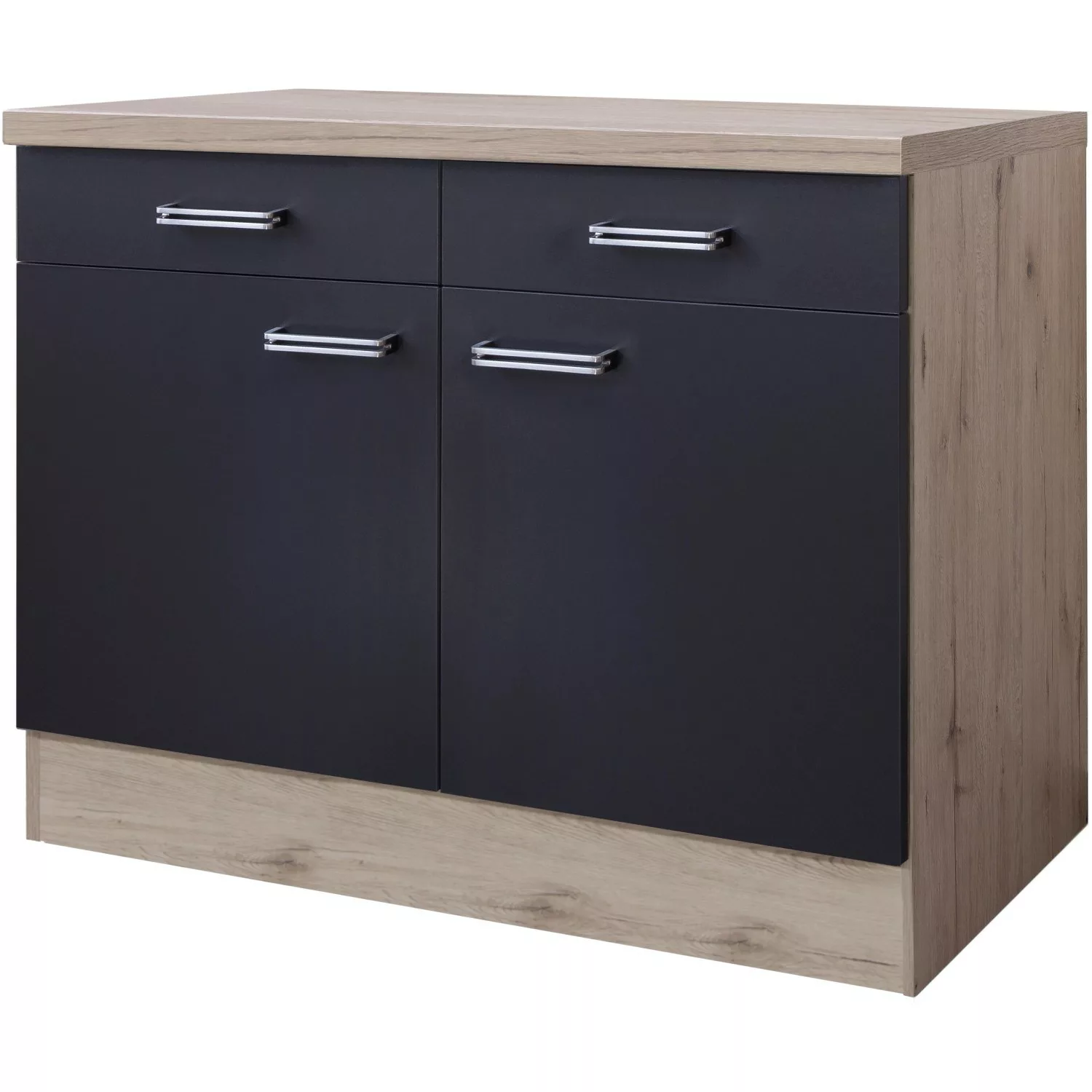 Flex-Well Exclusiv Unterschrank Lara 80 cm Anthrazit-San Remo Eiche günstig online kaufen