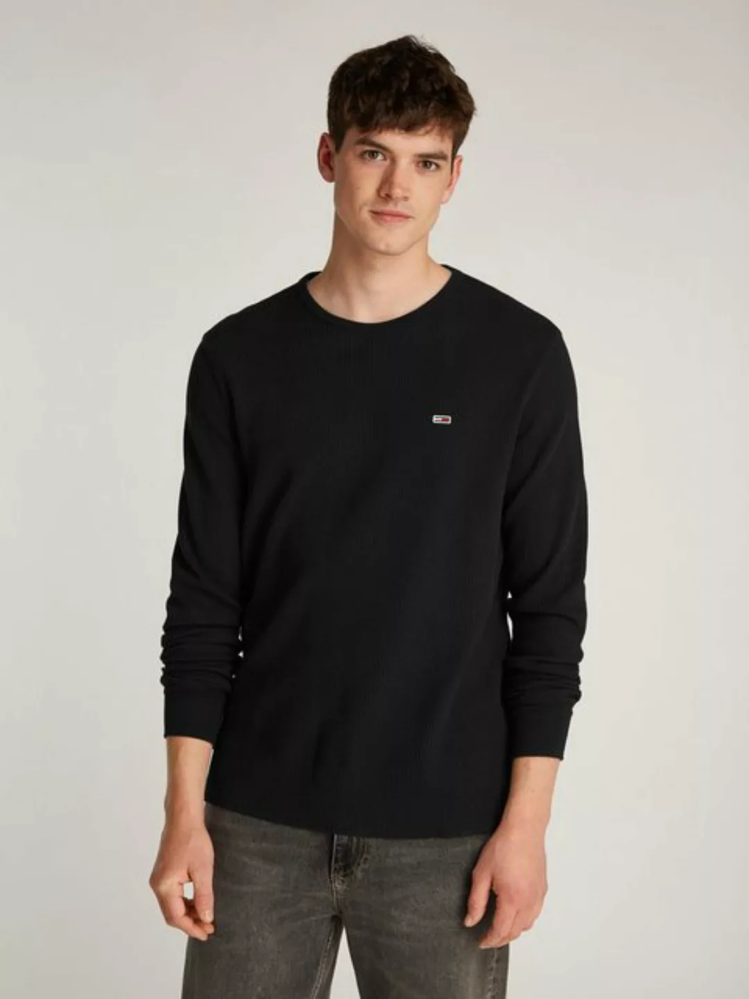 Tommy Jeans Langarmshirt TJM SLIM WAFFLE L/S TEE EXT mit Waffelstruktur günstig online kaufen