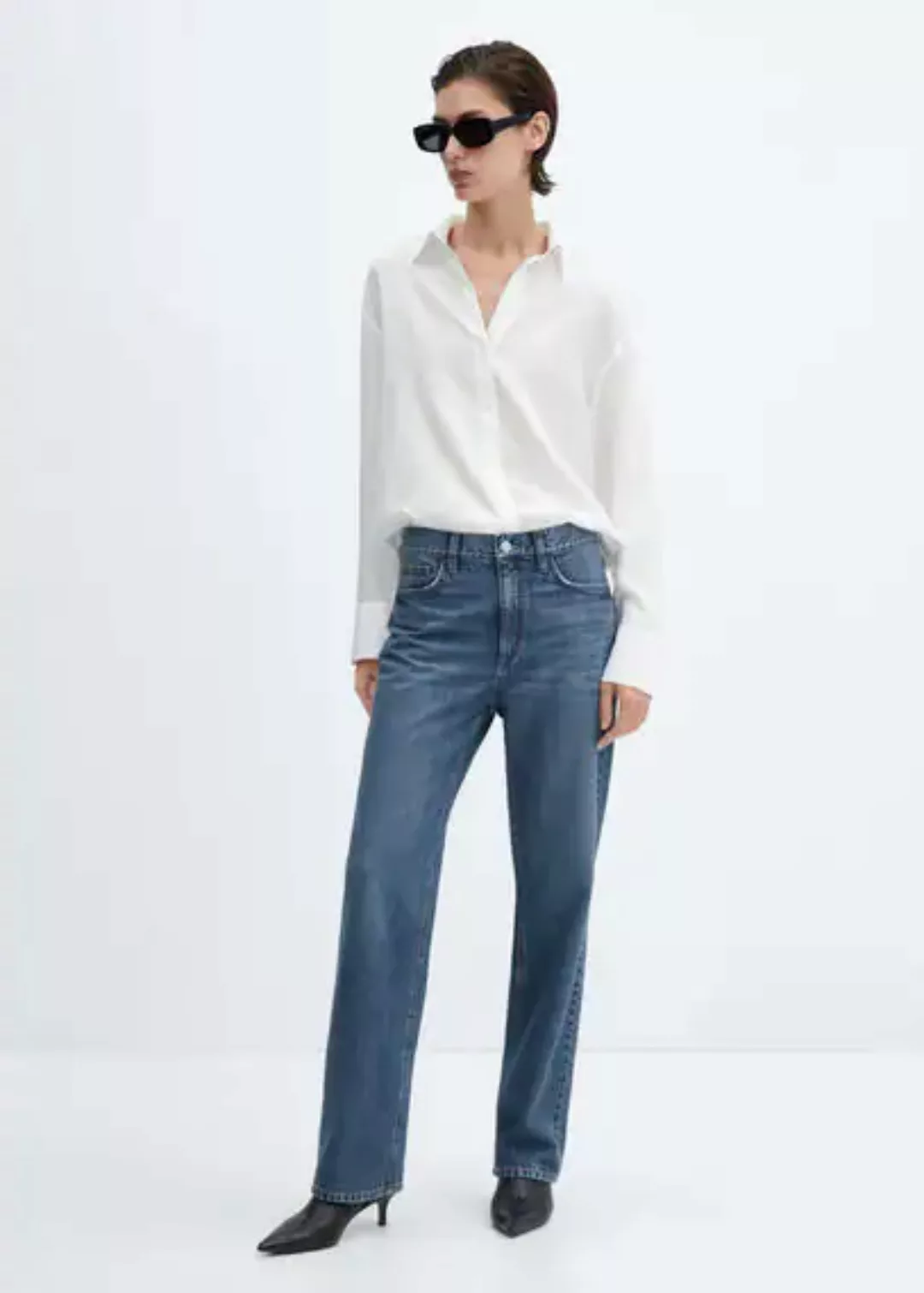 Gerade Jeans mit mittlerem Bund günstig online kaufen