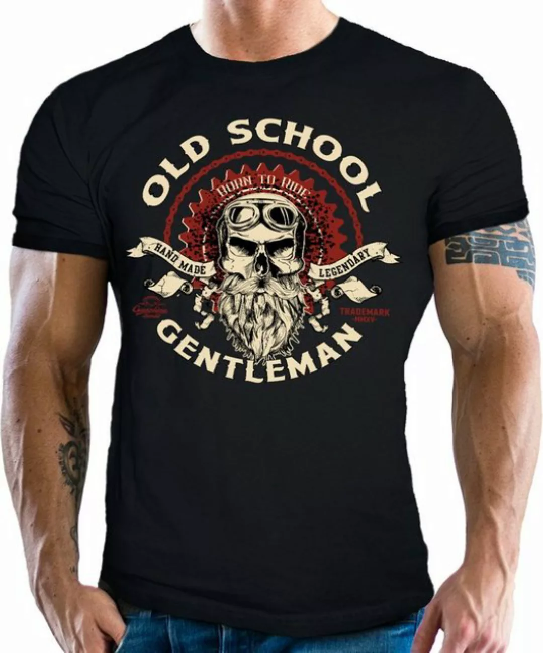 GASOLINE BANDIT® T-Shirt Original Biker Racer Shirt: Old School Gentleman günstig online kaufen