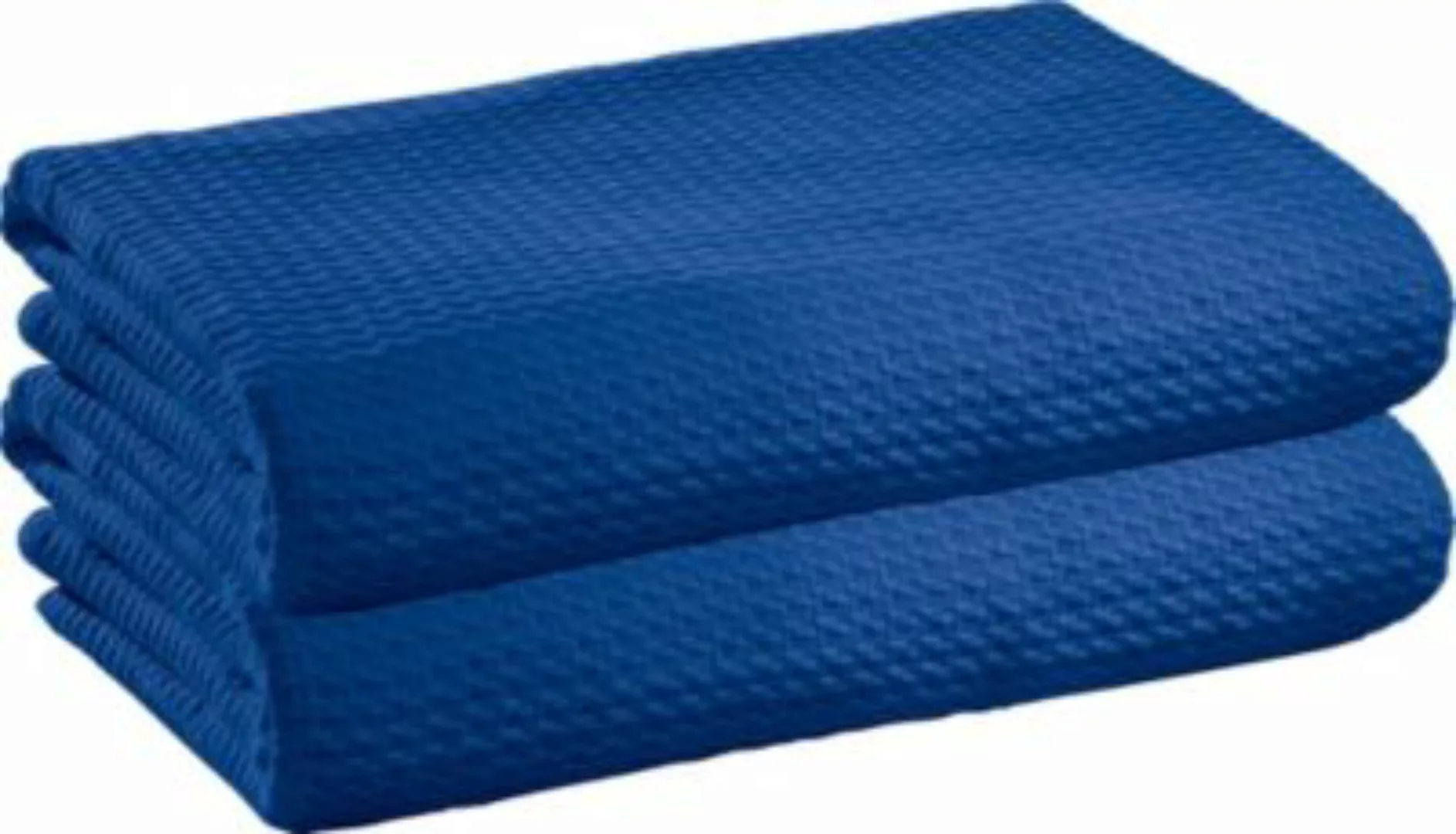 Erwin Müller Sommer-Decke 2er-Pack Baumwolle blau Gr. 100 x 150 günstig online kaufen