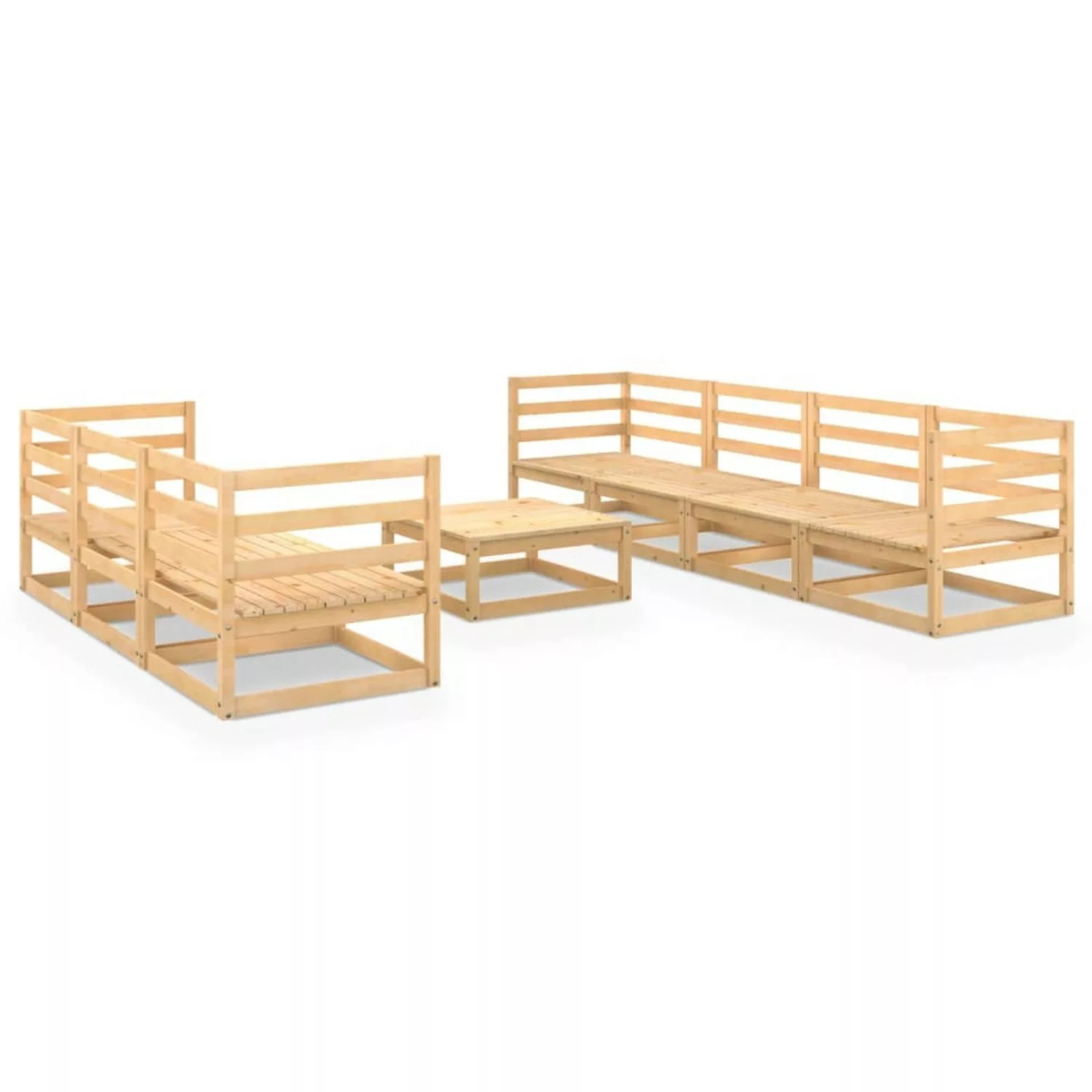 vidaXL 8-tlg Garten-Lounge-Set Massivholz Kiefer Modell 4 günstig online kaufen