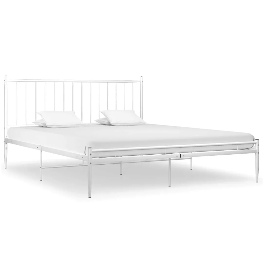 Bett Weiß Metall 200x200 Cm günstig online kaufen