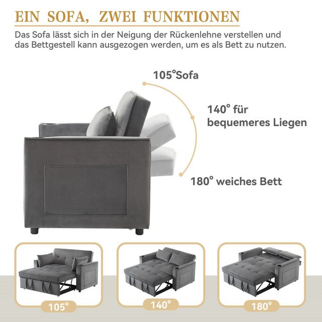 Rhein Beleuchtung Schlafsofa Multifunktionales Schlafsofa mit Schlaffunktio günstig online kaufen