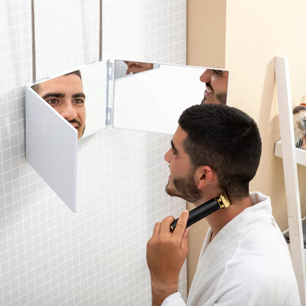 Badezimmerspiegel Mit Led-licht Und 360 ° -sicht Selfkut Innovagoods günstig online kaufen