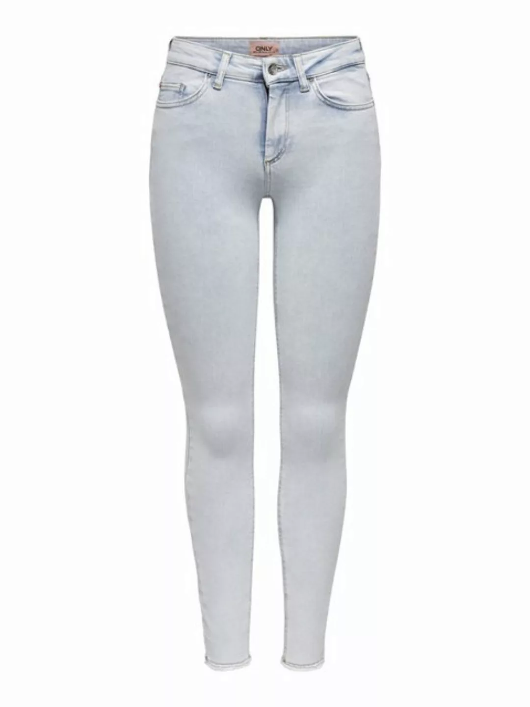 Only Damen Jeans ONLBLUSH LIFE MID SK RAW AK REA298 - Skinny Fit - Blau Lig günstig online kaufen