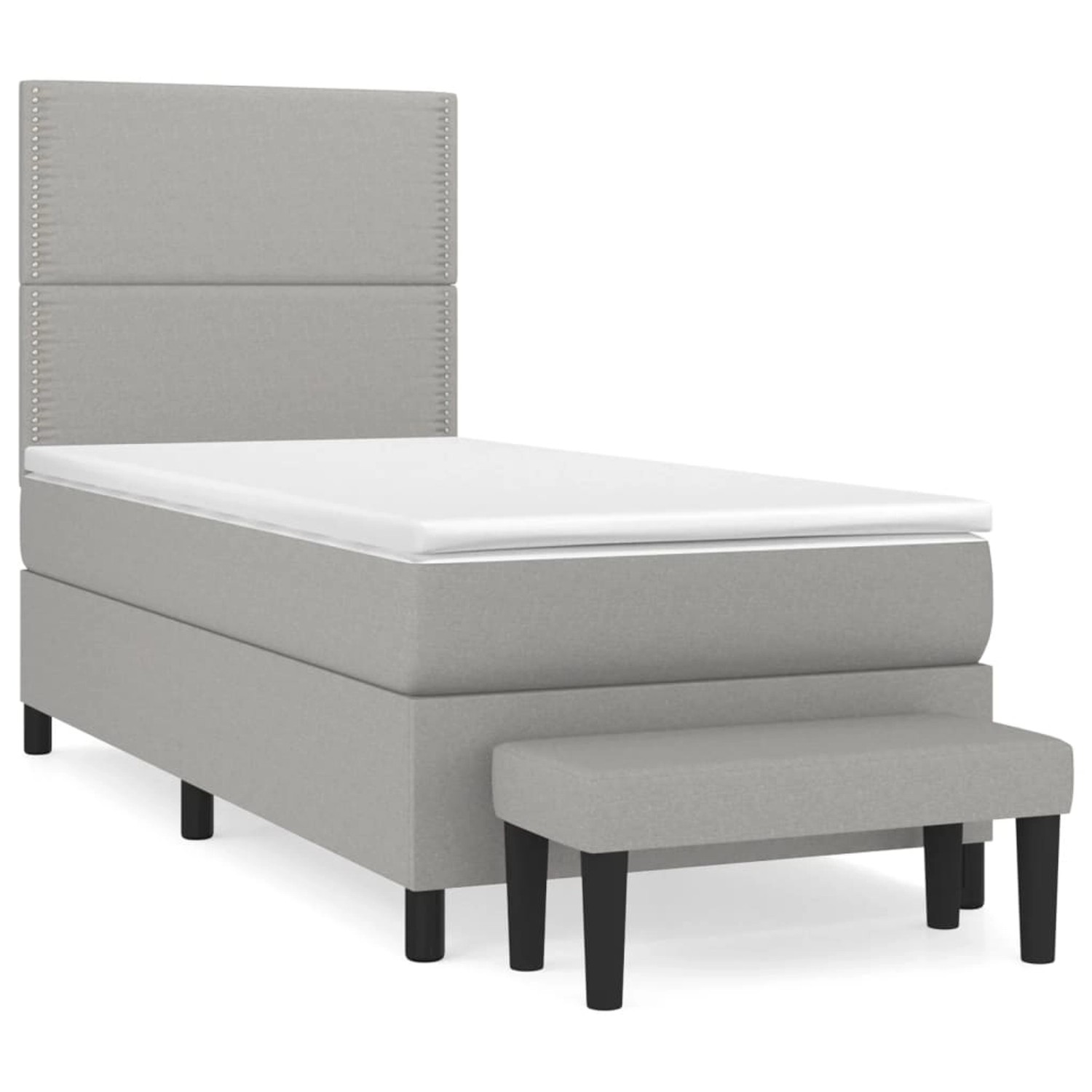 vidaXL Boxspringbett mit Matratze Hellgrau 80x200 cm Stoff1379131 günstig online kaufen