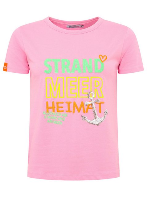 Zwillingsherz T-Shirt "Strand Meer Heimat" mit maritimer Stickerei und Pail günstig online kaufen