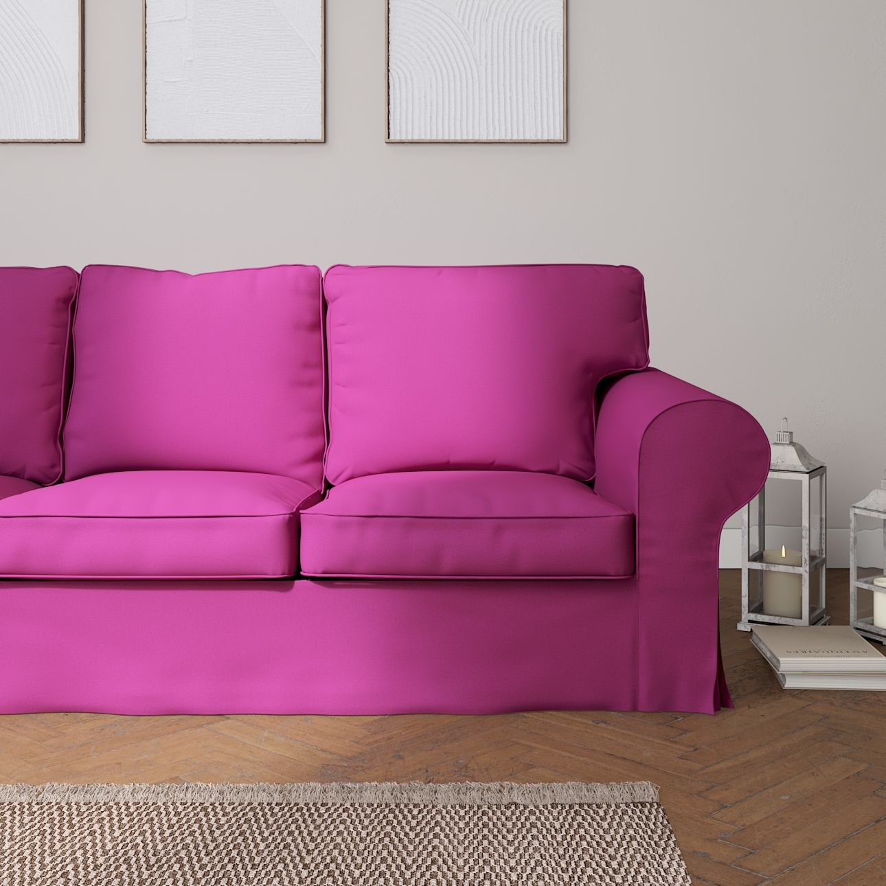 Bezug für Ektorp 3-Sitzer Sofa nicht ausklappbar, amarant, Sofabezug für Ek günstig online kaufen