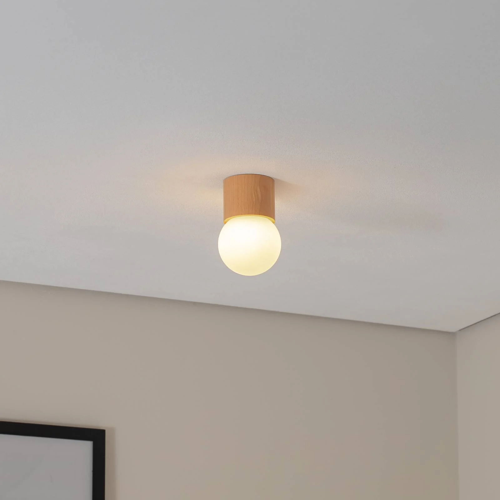 Deckenleuchte Boomo, Ø 12 cm, Holz günstig online kaufen