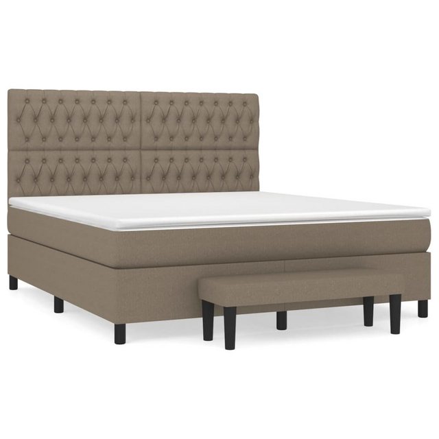 vidaXL Bettgestell Boxspringbett mit Matratze Taupe 180x200 cm Stoff günstig online kaufen