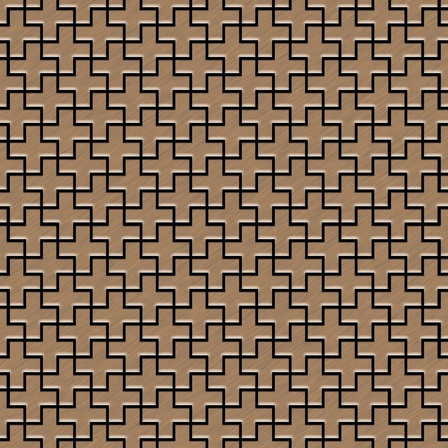 ALLOY Mosaik Fliese Massiv Metall Titan Gebürstet Kupfer 1,6mm Swiss Cross- günstig online kaufen