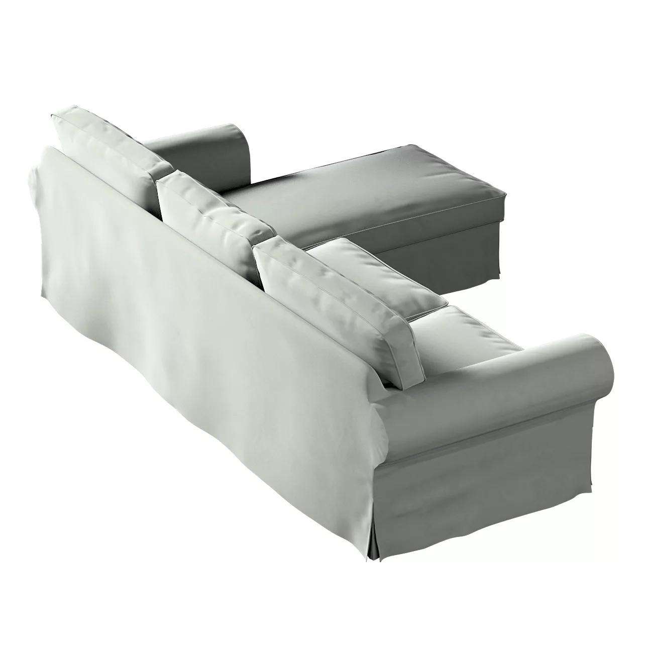 Bezug für Ektorp 2-Sitzer Sofa mit Recamiere, grau, Ektorp 2-Sitzer Sofabez günstig online kaufen