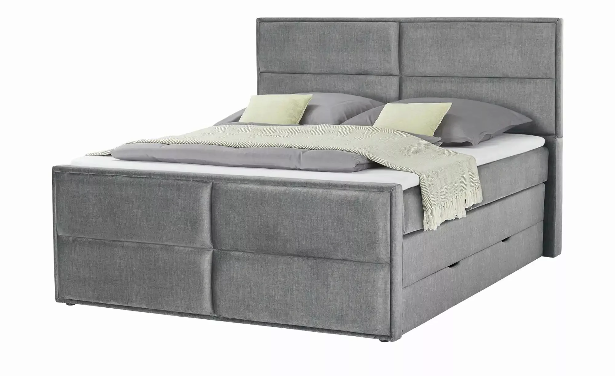 uno Boxspringbett mit Stauraum  Croco ¦ grau ¦ Maße (cm): B: 177 H: 136 Bet günstig online kaufen