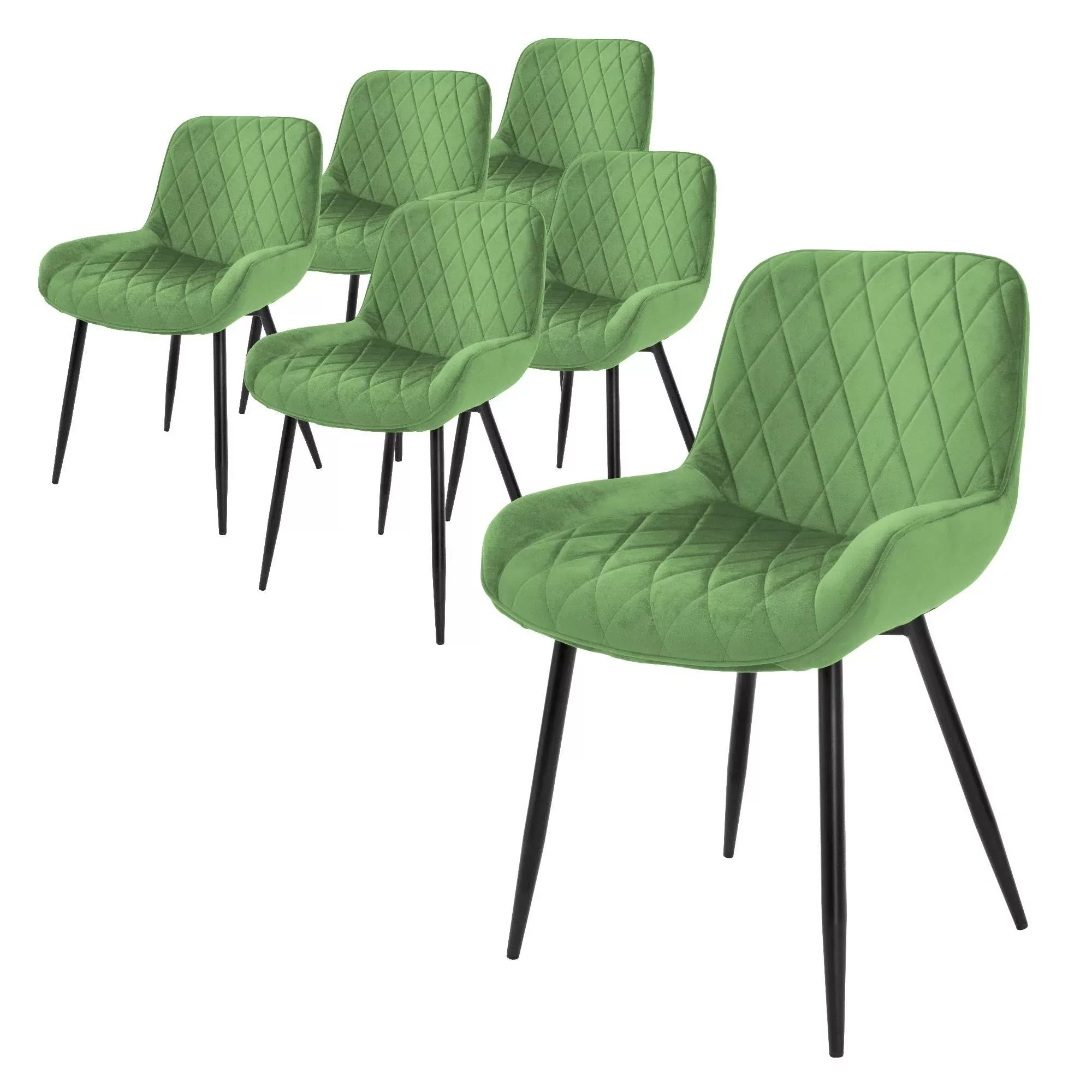 ML-Design | 6er-Set Esszimmerstühle Ari Samt günstig online kaufen