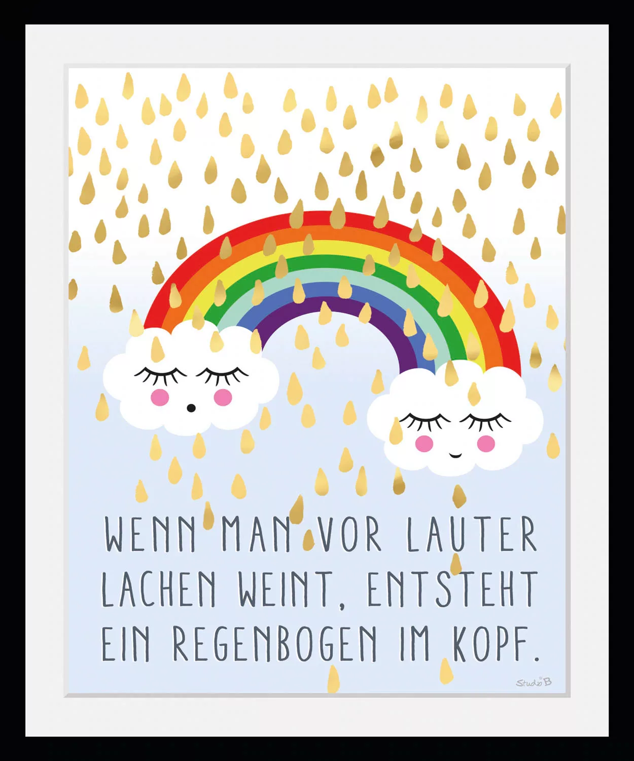 queence Bild "Regenbogen im Kopf", Wolken-Himmel-Regenbogen-Motivationsbild günstig online kaufen