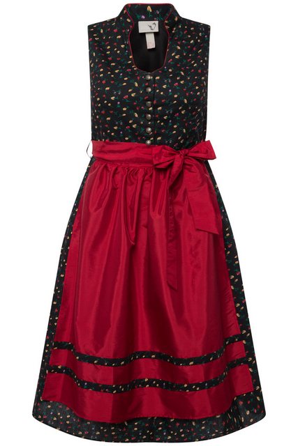 Ulla Popken Dirndl Dirndl Blüten Schmuckknöpfe V-Ausschnitt ärmellos günstig online kaufen