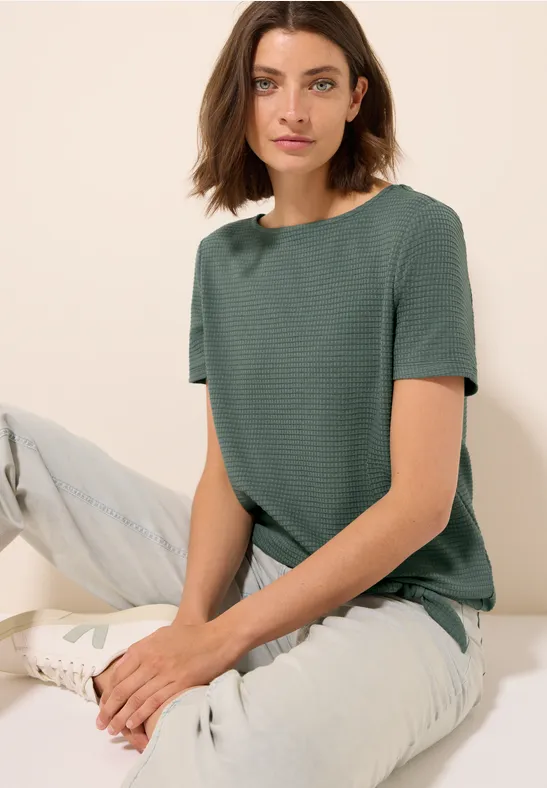 Cecil T-Shirt, mit Materialmix günstig online kaufen