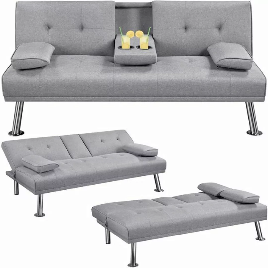 Yaheetech Schlafsofa Klappbares Couch Sofa mit Schlaffunktion Bettsofa, Lie günstig online kaufen