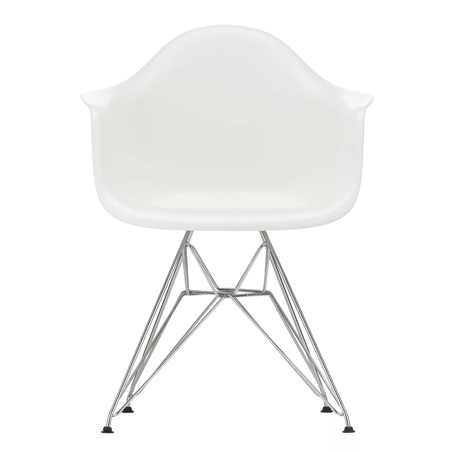 Vitra - Eames Plastic Armchair DAR Gestell verchromt - weiß/Sitzfläche Poly günstig online kaufen