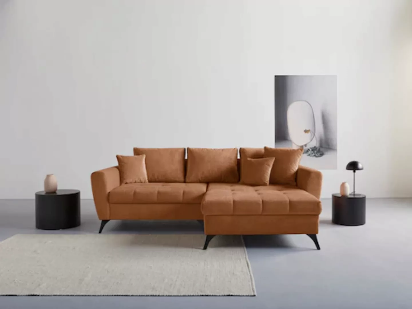 INOSIGN Ecksofa "Lörby L-Form", auch mit Aqua clean-Bezug, feine Steppung i günstig online kaufen