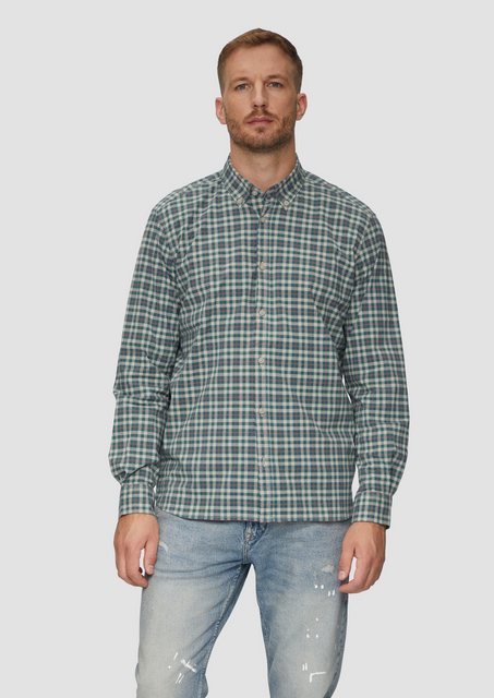 s.Oliver Langarmhemd Regular Fit: Hemd mit Button-Down-Kragen aus Baumwolls günstig online kaufen