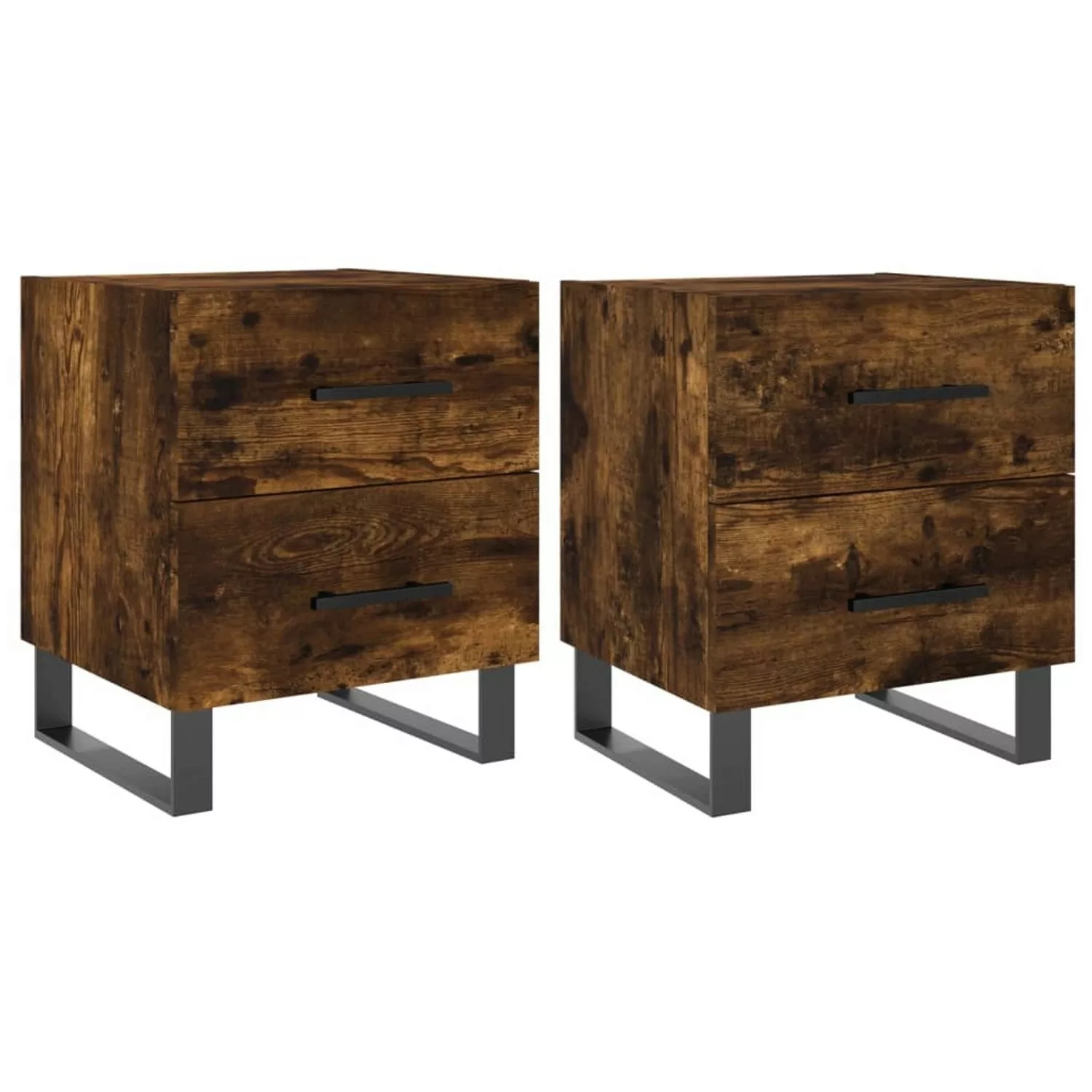 vidaXL Nachttische 2 Stk Räuchereiche 40x35x47,5 cm Holzwerkstoff Modell 9 günstig online kaufen