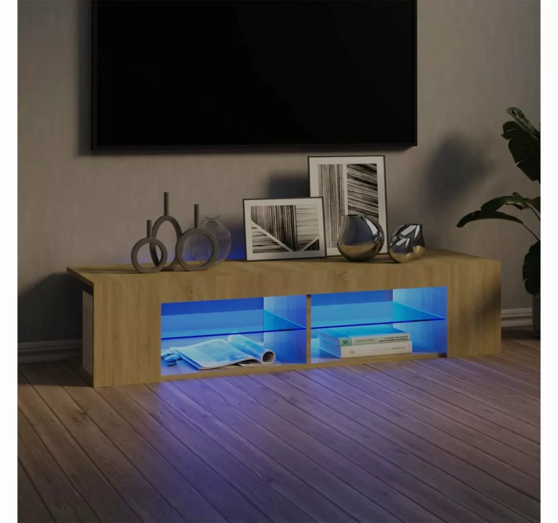 vidaXL TV-Schrank TV-Schrank mit LED Leuchten Sonoma Eiche 135x39x30 cm Low günstig online kaufen