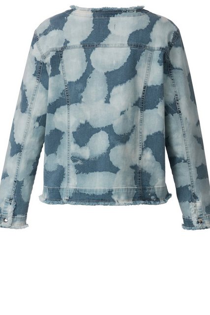 Angel of Style Kurzjacke Jeansjacke Alloverprint Fransenkanten Langarm günstig online kaufen