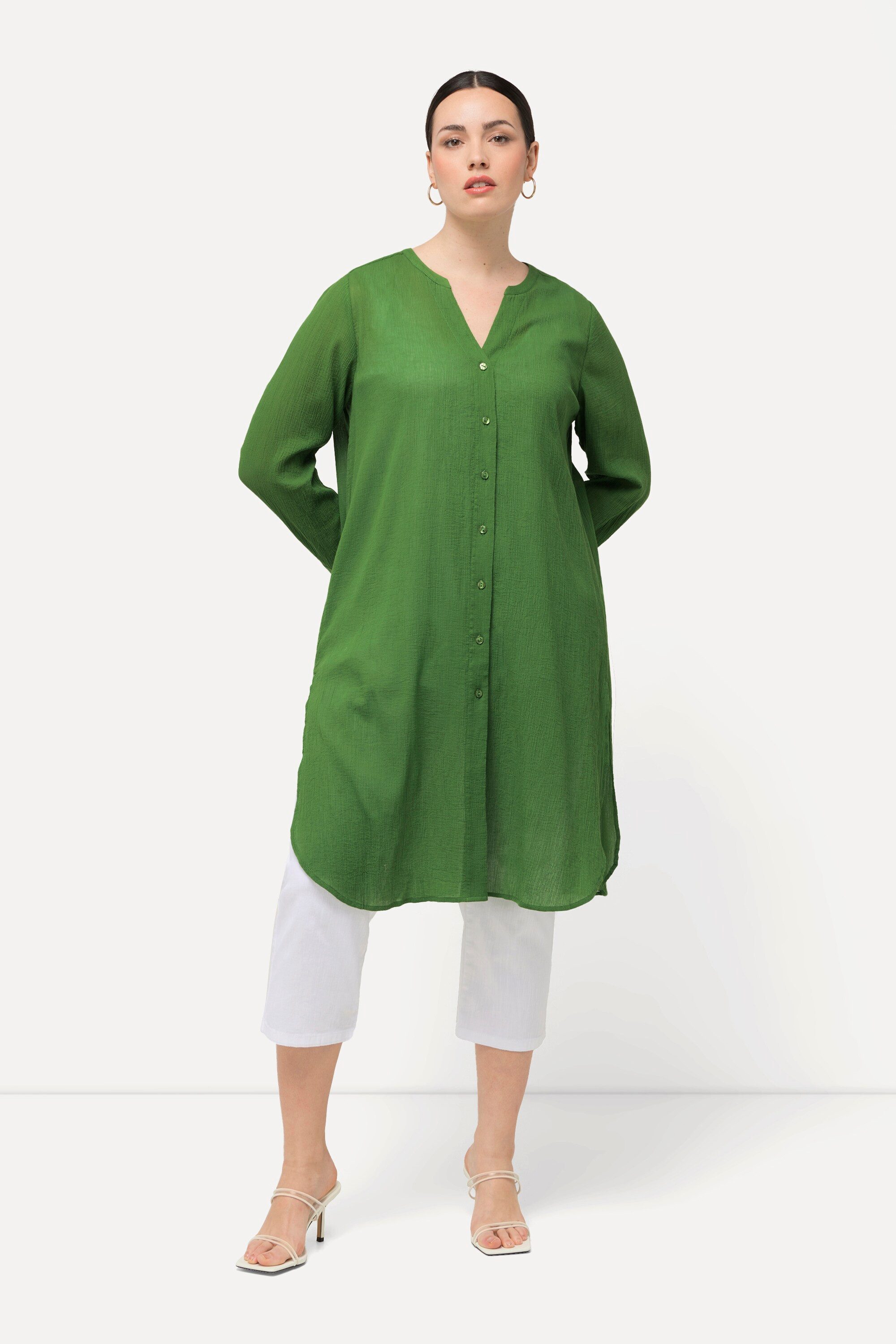 Ulla Popken Longbluse Longbluse Struktur A-Linie günstig online kaufen