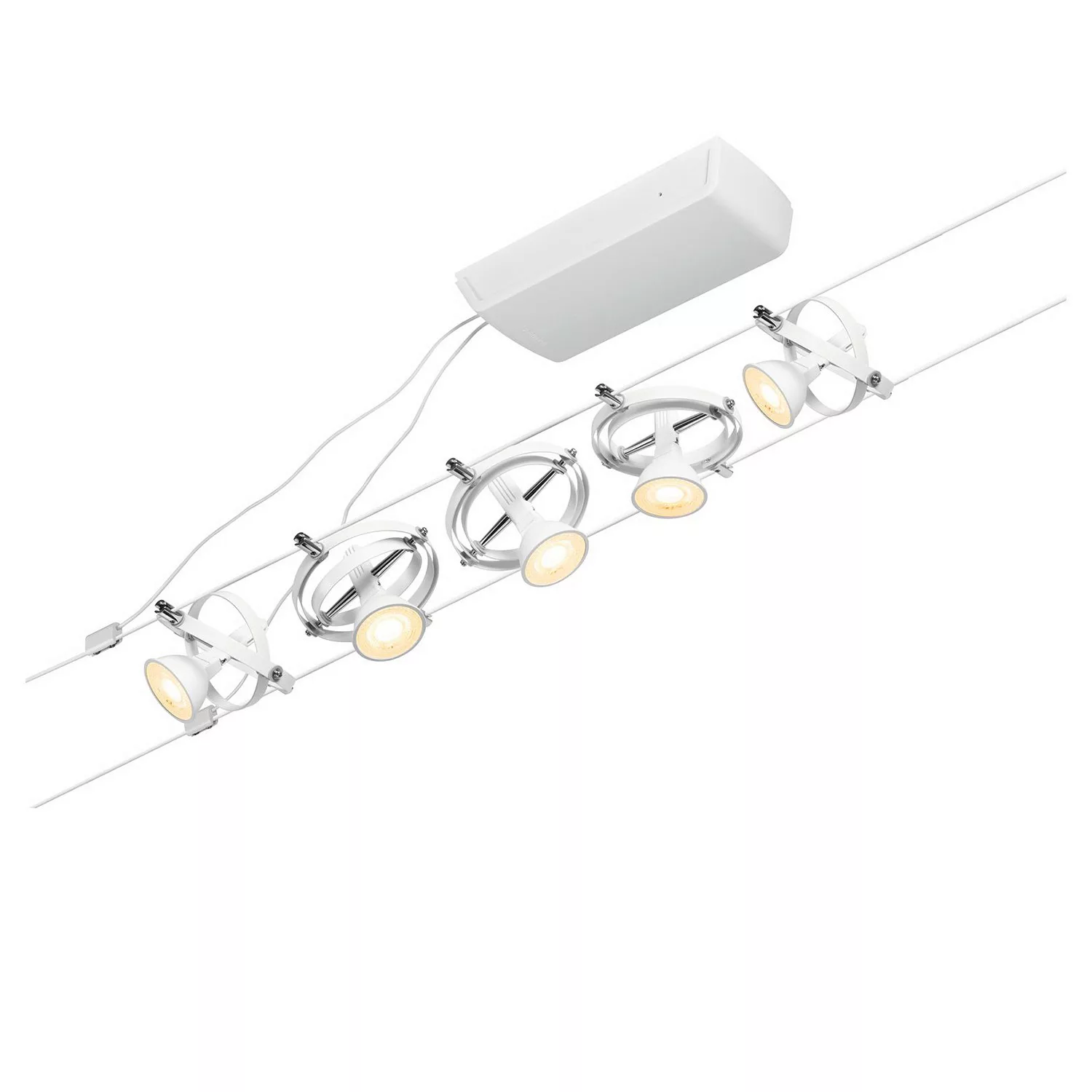 Paulmann Wire Cardan Seilsystem, 5-fl., 5 m weiß günstig online kaufen
