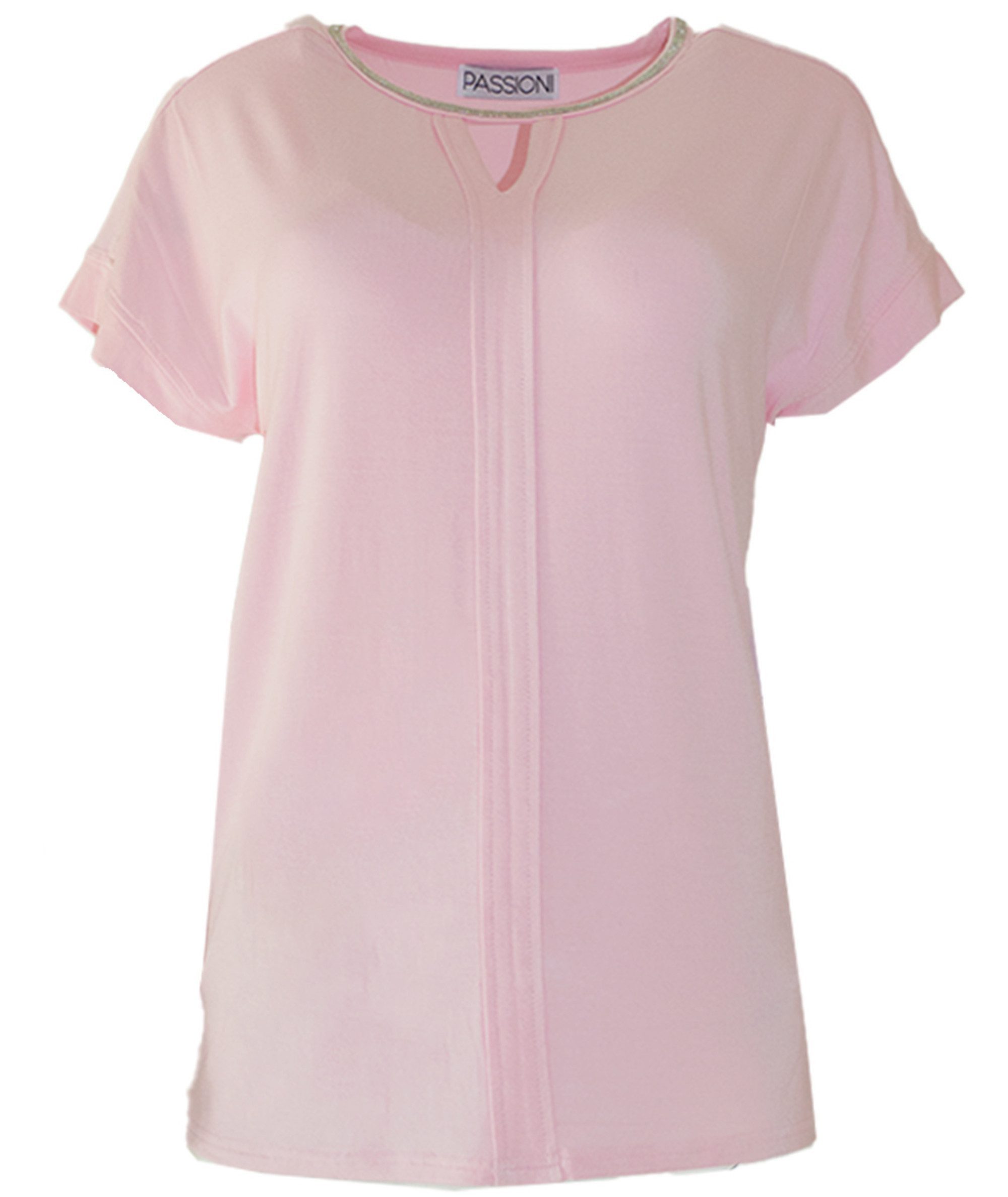 Passioni T-Shirt mit Cut-Out Kragen und günstig online kaufen