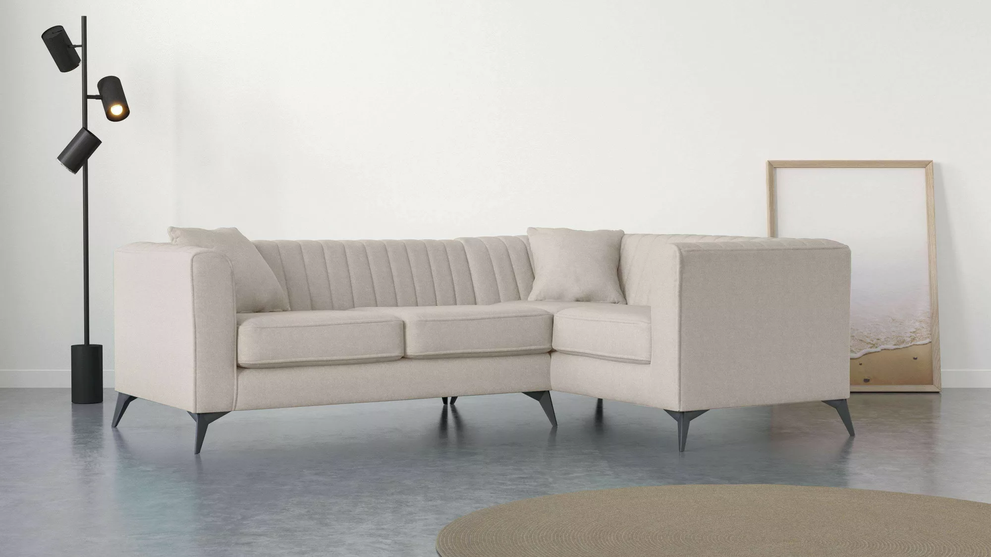 Places of Style Ecksofa »MATTHEW B/T/H: 240/167/74 cm«, L-Form, Steppung im günstig online kaufen