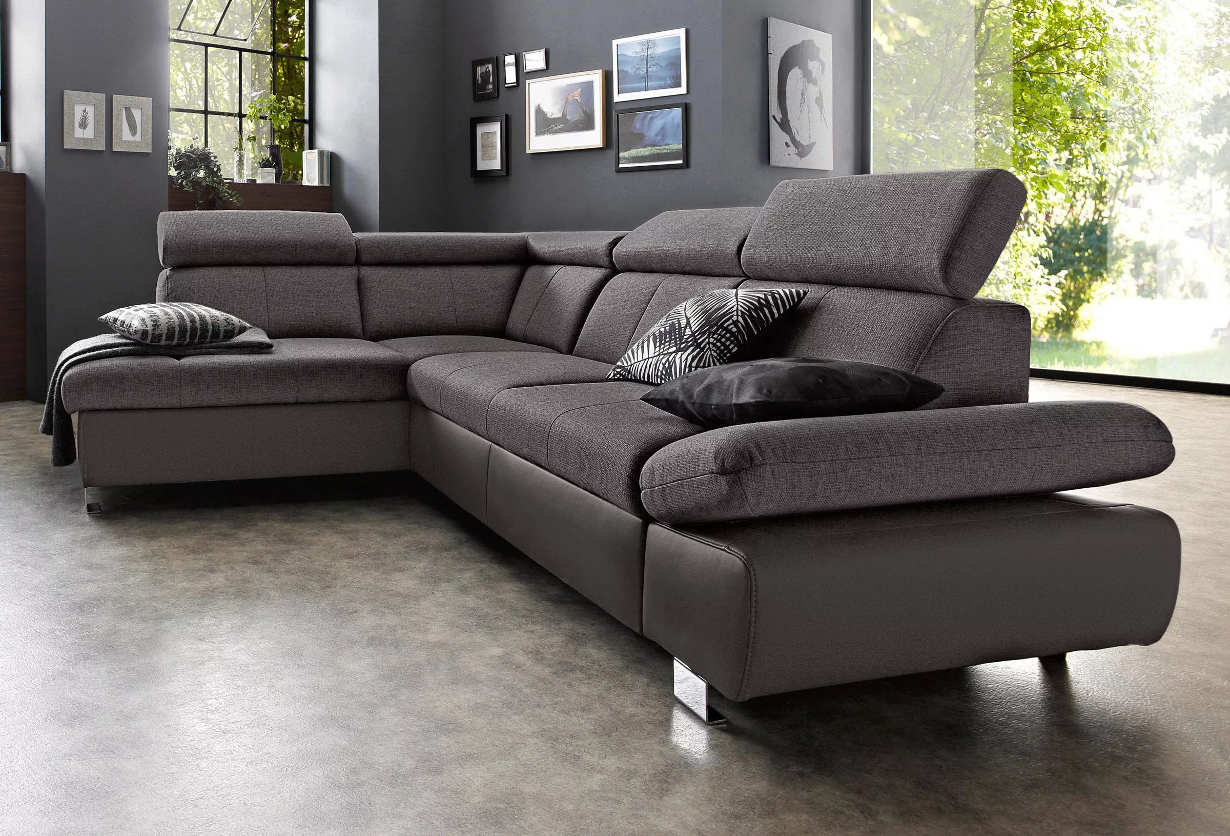 exxpo - sofa fashion Ecksofa »Happy, inkl. Kopf- und Armteilverstellung, L- günstig online kaufen