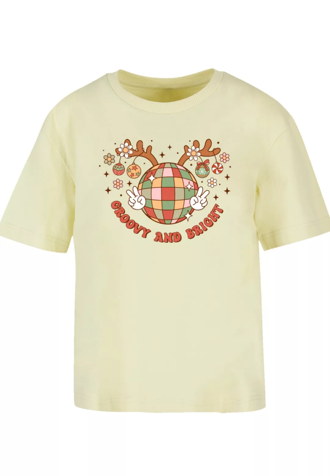 F4NT4STIC T-Shirt "Groovy Weihnachten Disco Deer", Premium Qualität, Weihna günstig online kaufen