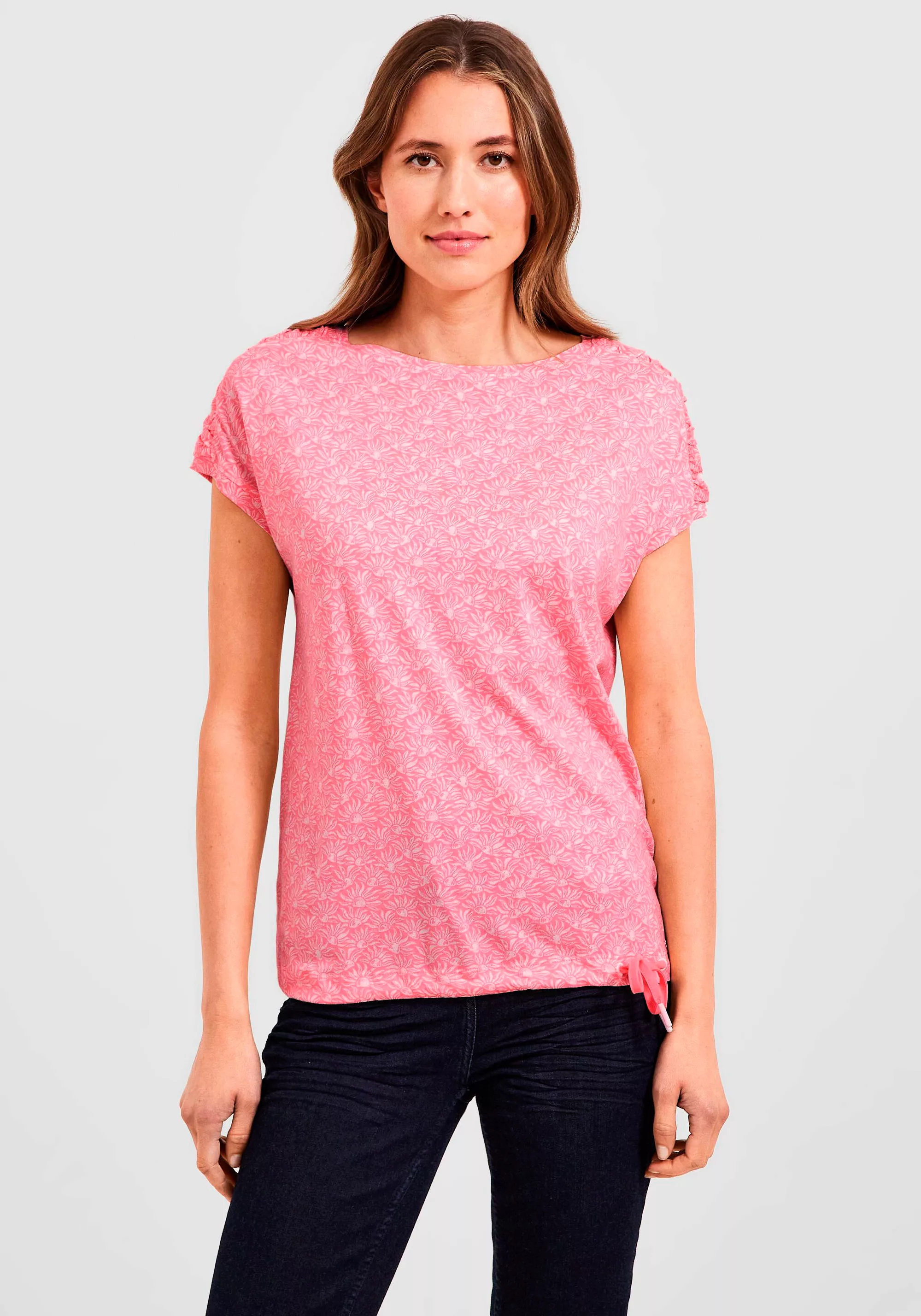 Cecil T-Shirt mit Raffungen an den Schultern günstig online kaufen