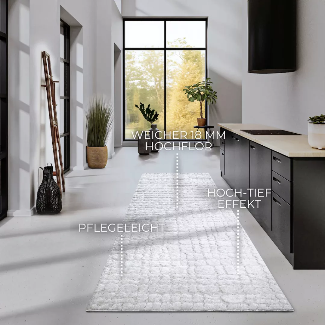 ELLE DECORATION Hochflor-Teppich »Artistique«, rechteckig, 18 mm Höhe, Hoch günstig online kaufen