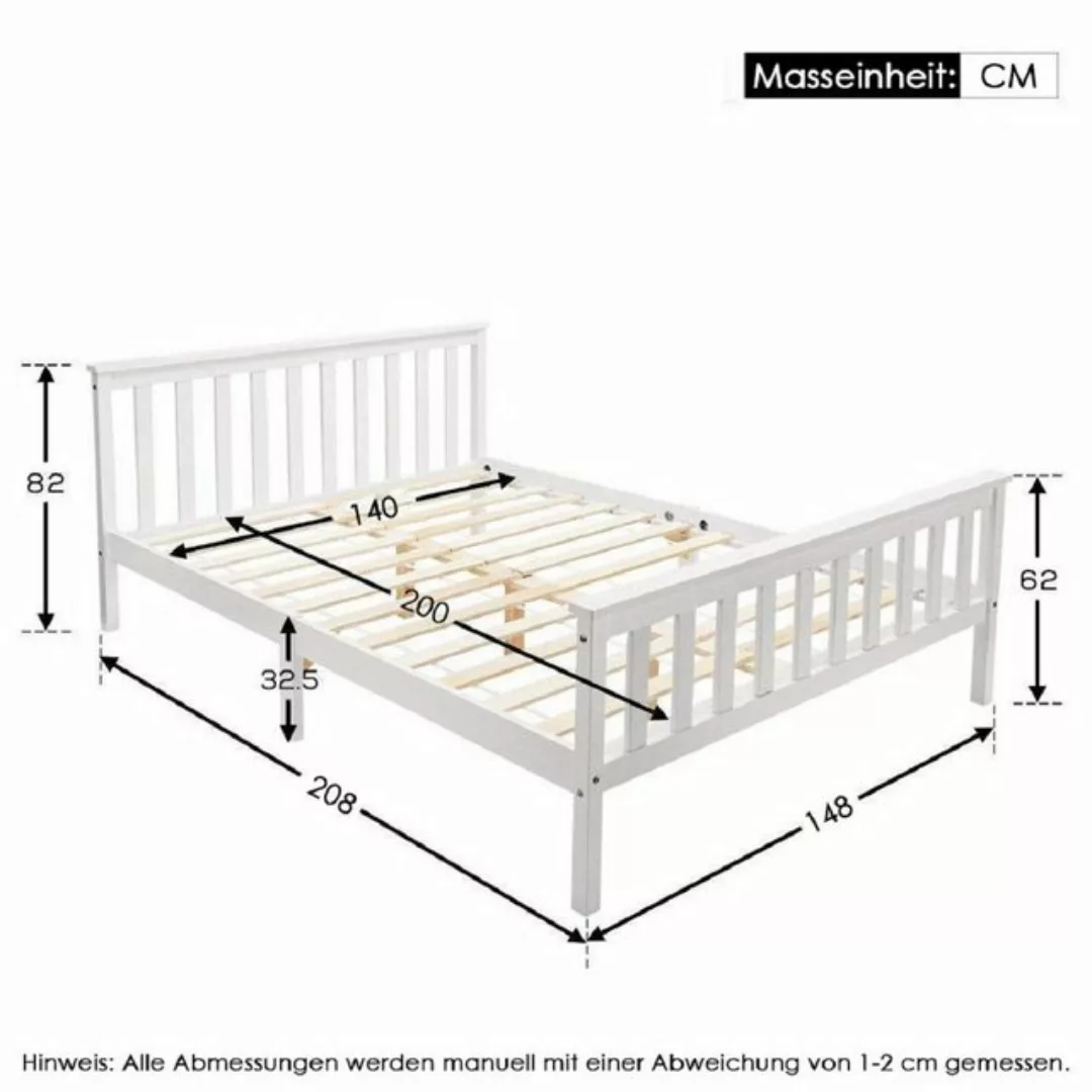 HAUSS SPLOE Holzbett Holzbett Einzelbett aus Bettgestell Kinderbett (mit 2 günstig online kaufen