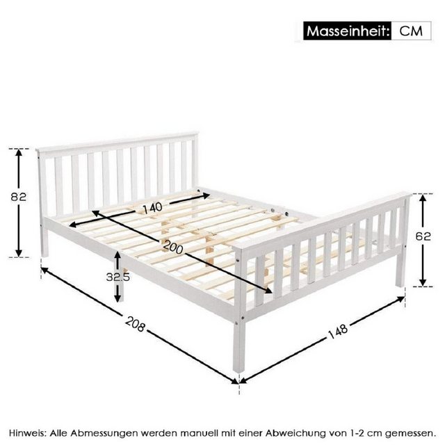 HAUSS SPOLE Holzbett Holzbett Einzelbett aus Bettgestell Kinderbett (mit 2 günstig online kaufen