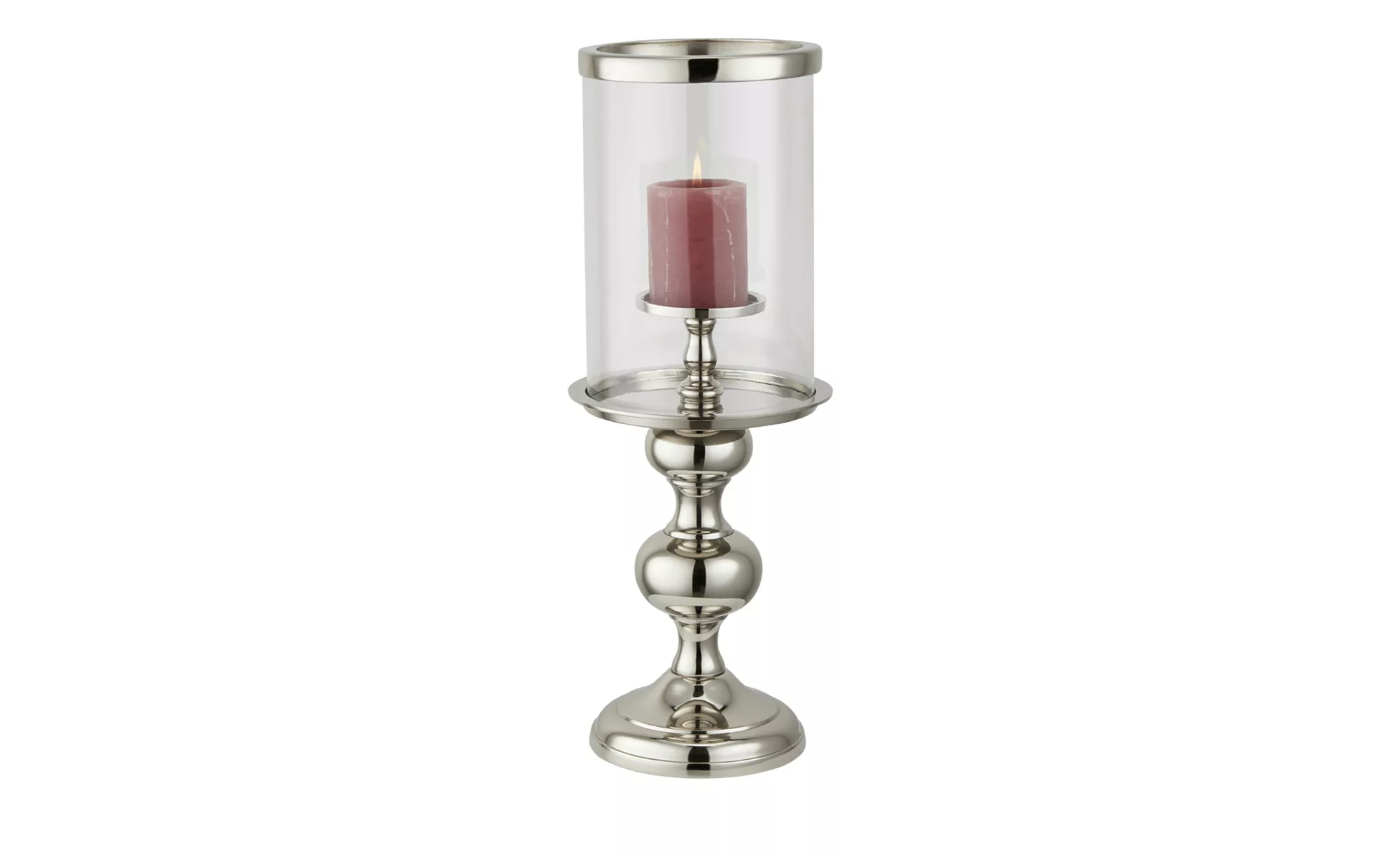 Windlicht ¦ silber ¦ Glas  ¦ Maße (cm): H: 38  Ø: 13 Accessoires > Kerzen & günstig online kaufen