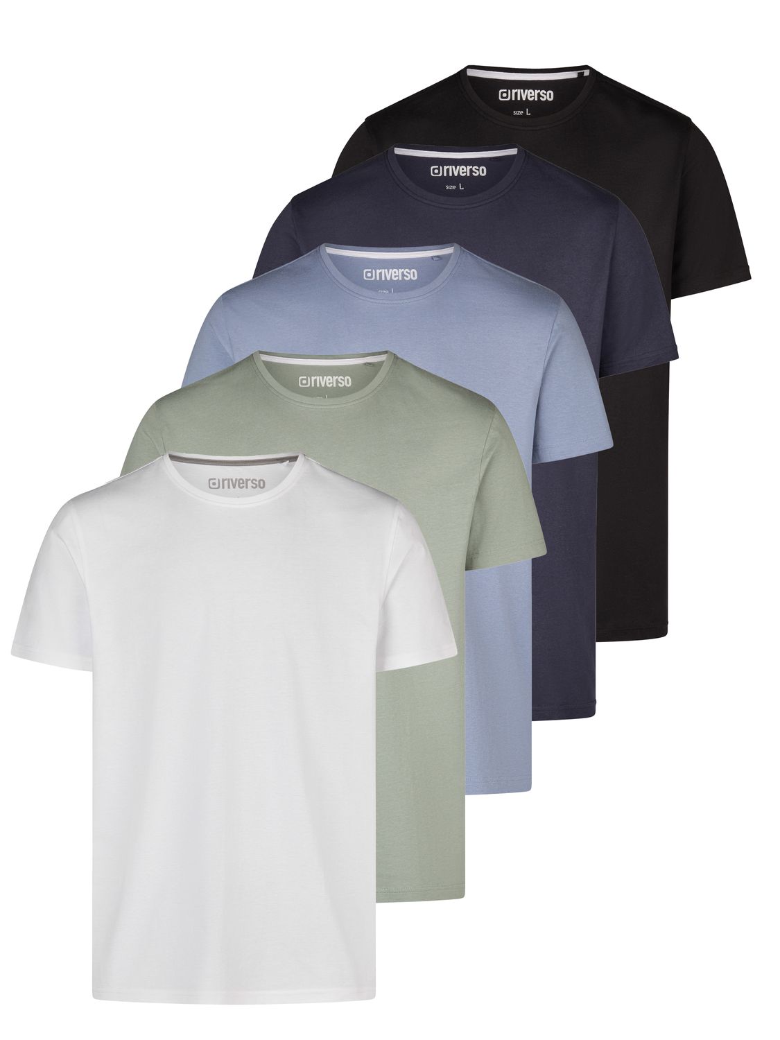 riverso T-Shirt Herren Basicshirt RIVDean 5er günstig online kaufen
