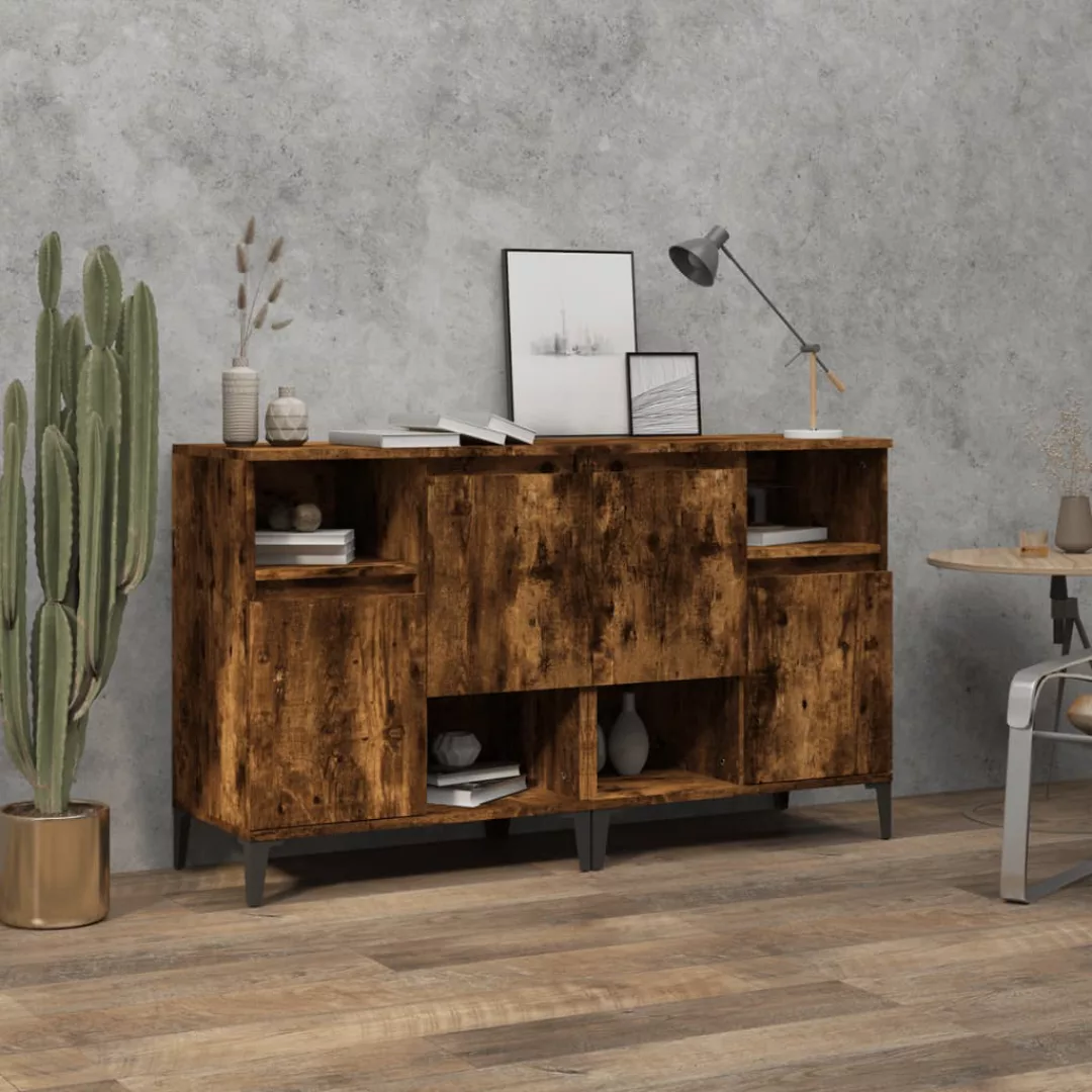 Vidaxl Sideboards 2 Stk. Räuchereiche 60x35x70 Cm Holzwerkstoff günstig online kaufen