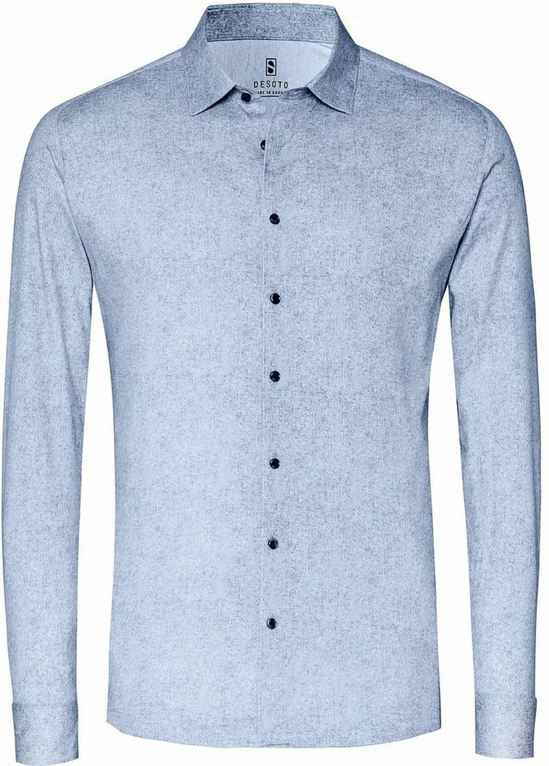 DESOTO Hemd Flanel Melange Hellblau   - Größe S günstig online kaufen