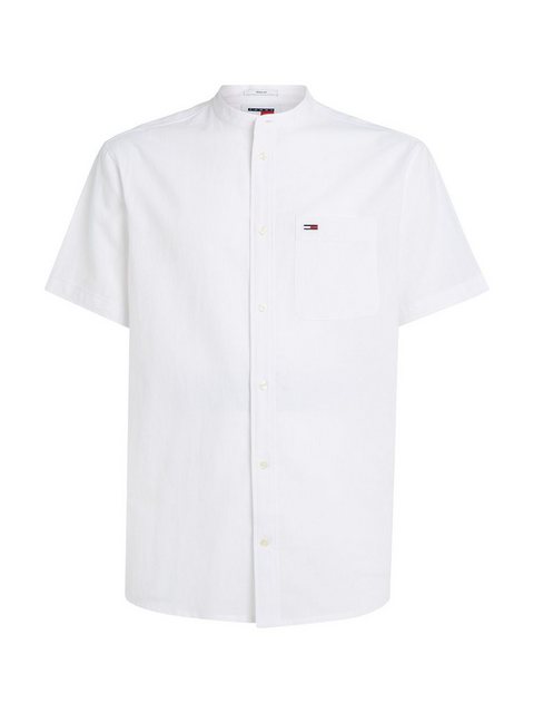 Tommy Jeans Kurzarmhemd TJM REG MAO LINEN BLEND SS SHIRT in melierter Optik günstig online kaufen