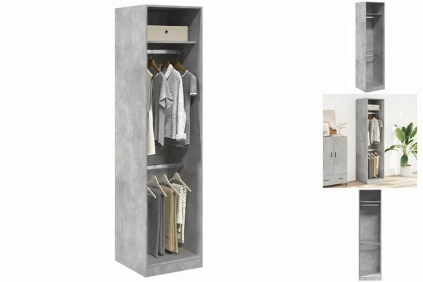 vidaXL Kleiderschrank Kleiderschrank Betongrau 50x50x200 cm Holzwerkstoff günstig online kaufen