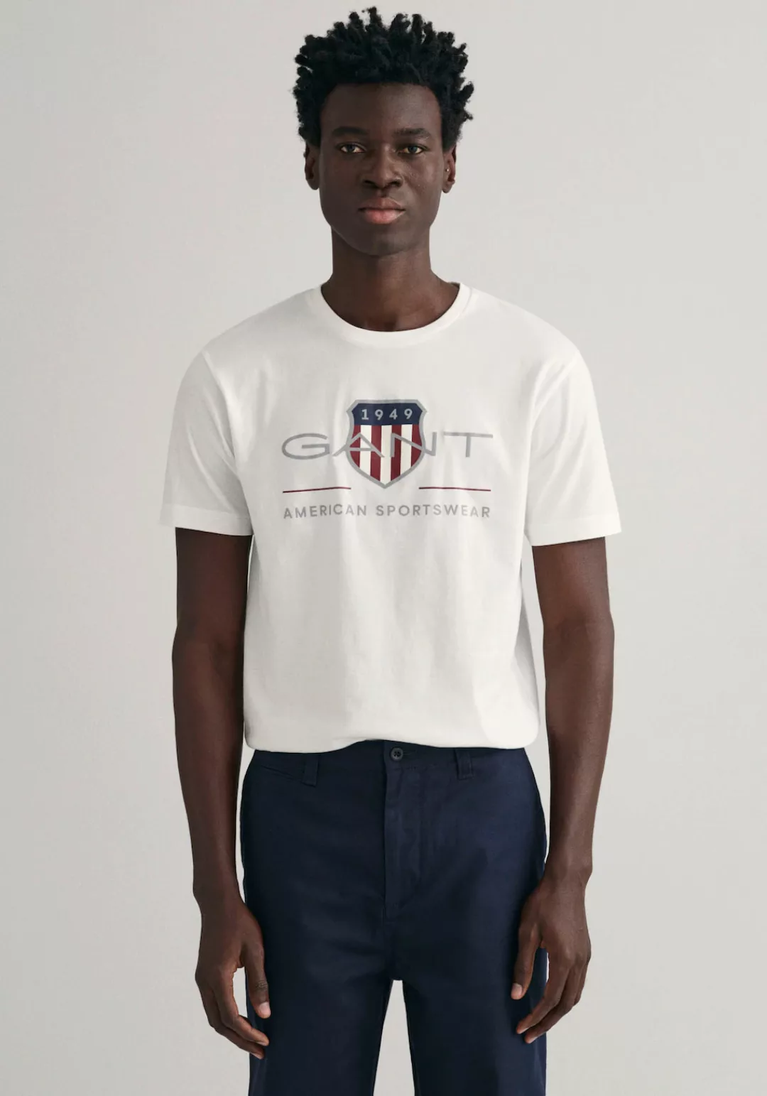 Gant T-shirt Logo Navy - Größe XXL günstig online kaufen